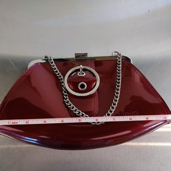 Beijo ruby purse, clutch w/ extra shoulder strap, 10 3/4 by 6 ", lovely! - Picture 4 of 16